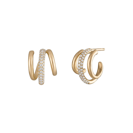 14ky Diamond Shine Huggie Earrings by Eden Presley