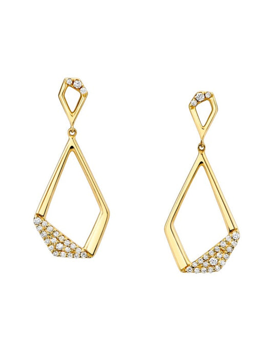 14ky Geometric Diamond Dangle Earrings