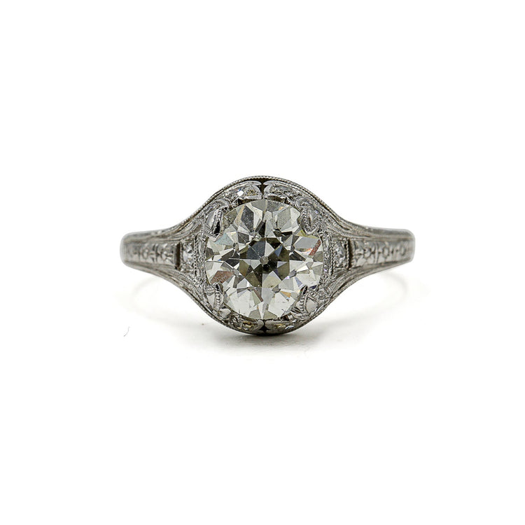 Platinum Vintage 1.85ct Art Deco Diamond Ring