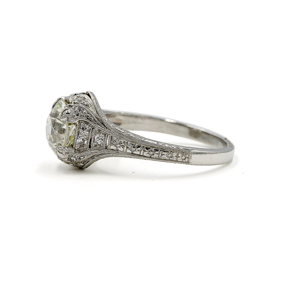 Platinum Vintage 1.85ct Art Deco Diamond Ring