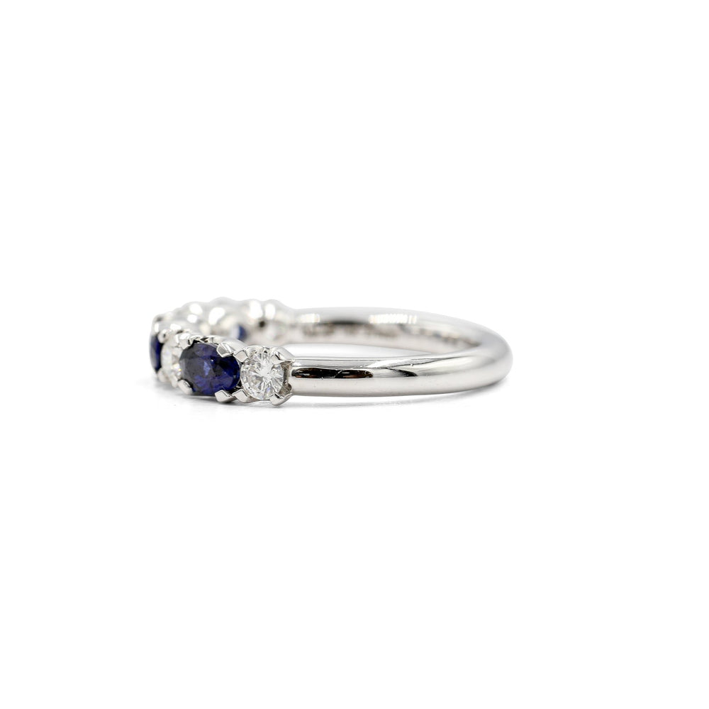 14kwg 5-Stone Oval Sapphire & Diamond Ring