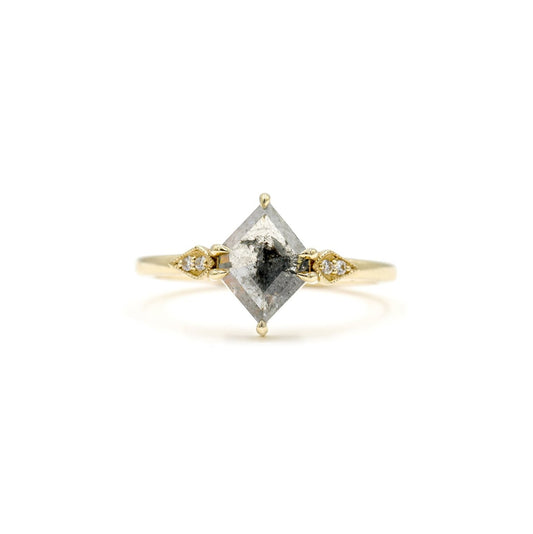 1.17ct "Sasha" Kite-Shaped Salt & Pepper Diamond Ring