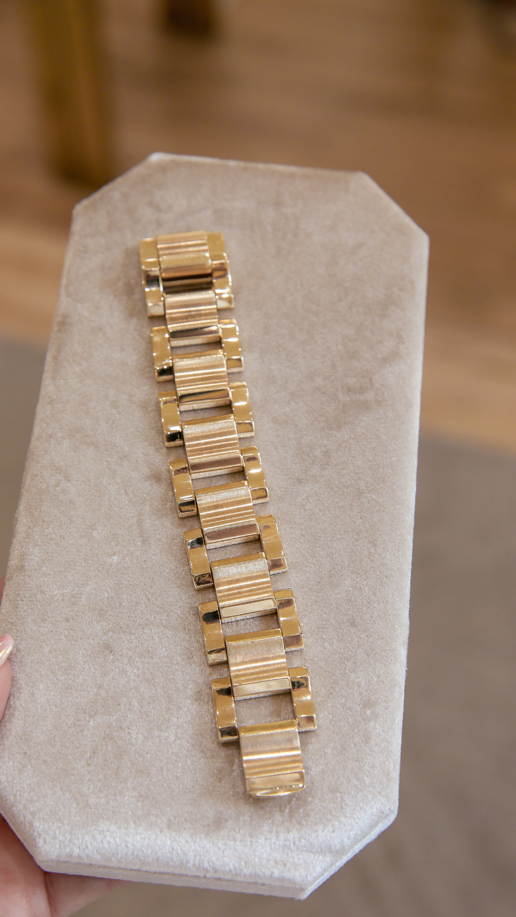 Vintage 14y Wide Watch Link Bracelet